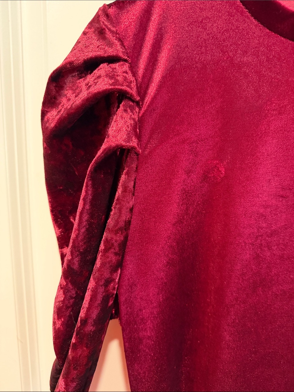Acting Pro Velvet Long Sleeve Top in Deep Wine - Picture 3 of 4